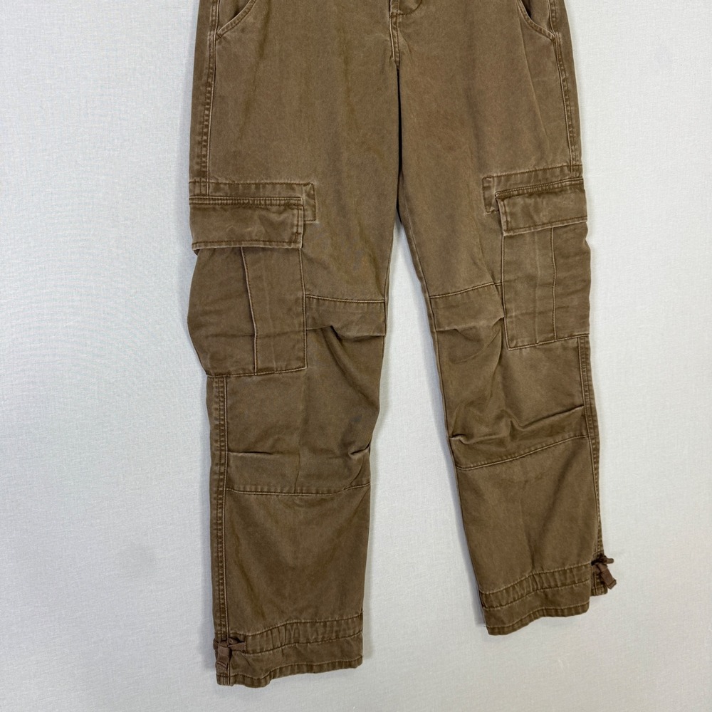 Sundance Cargo Pants Womens 6 Brown Cotton Utility Straight Leg Baggy Gorpcore - Picture 4 of 13